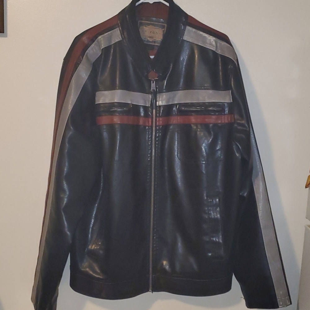 Leather motorcycle jacket